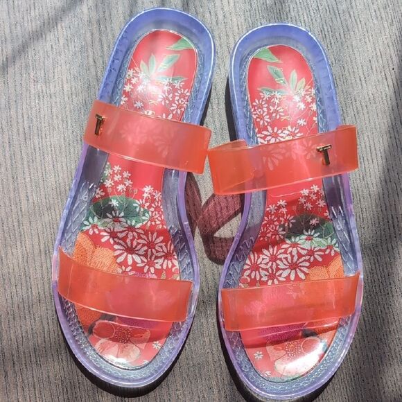 Ted Baker Jelly Transparent  Floral  Sandals Euro 37 - Picture 2 of 15